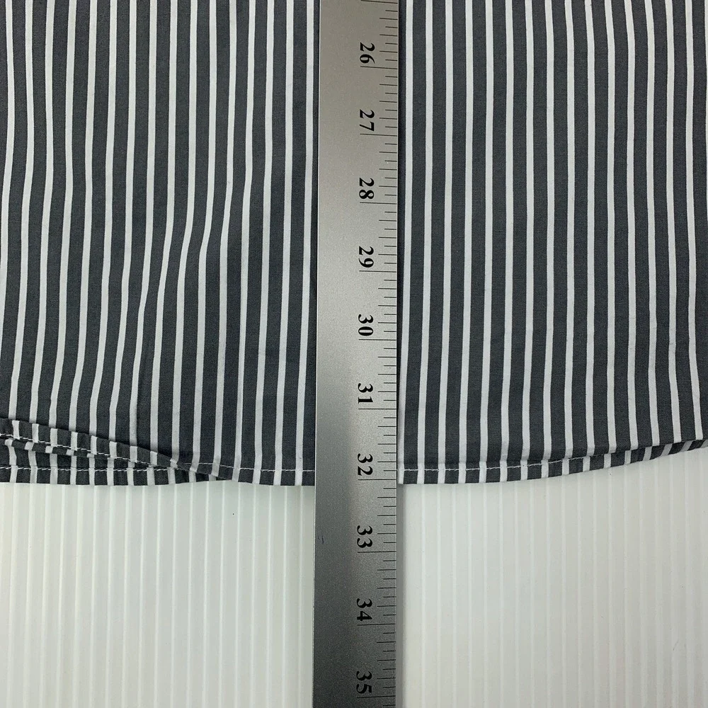 American Eagle Mens Size XL Gray & White Striped Long Sleeve Vintage Fit Shirt - Picture 10 of 10